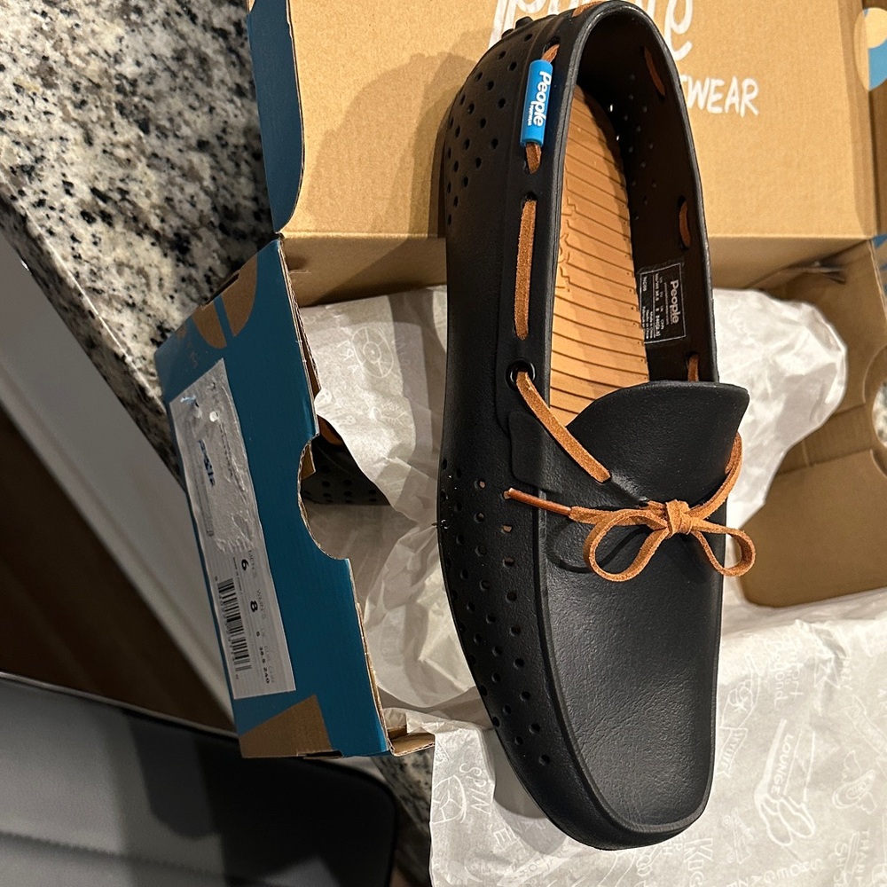 Premium Black Boat Shoes with Tan Accents